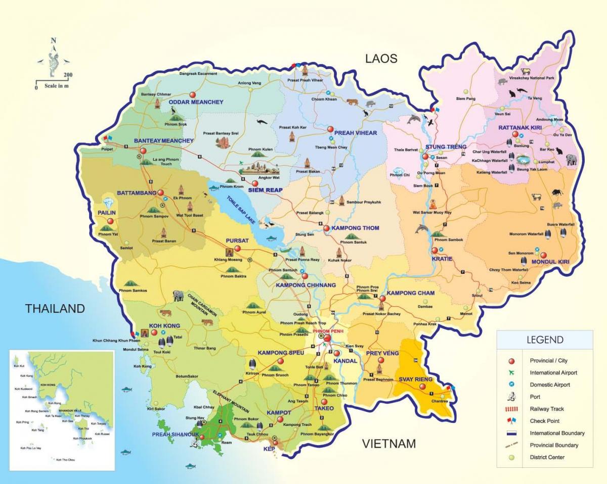 Карта Камбоджа аэропорты