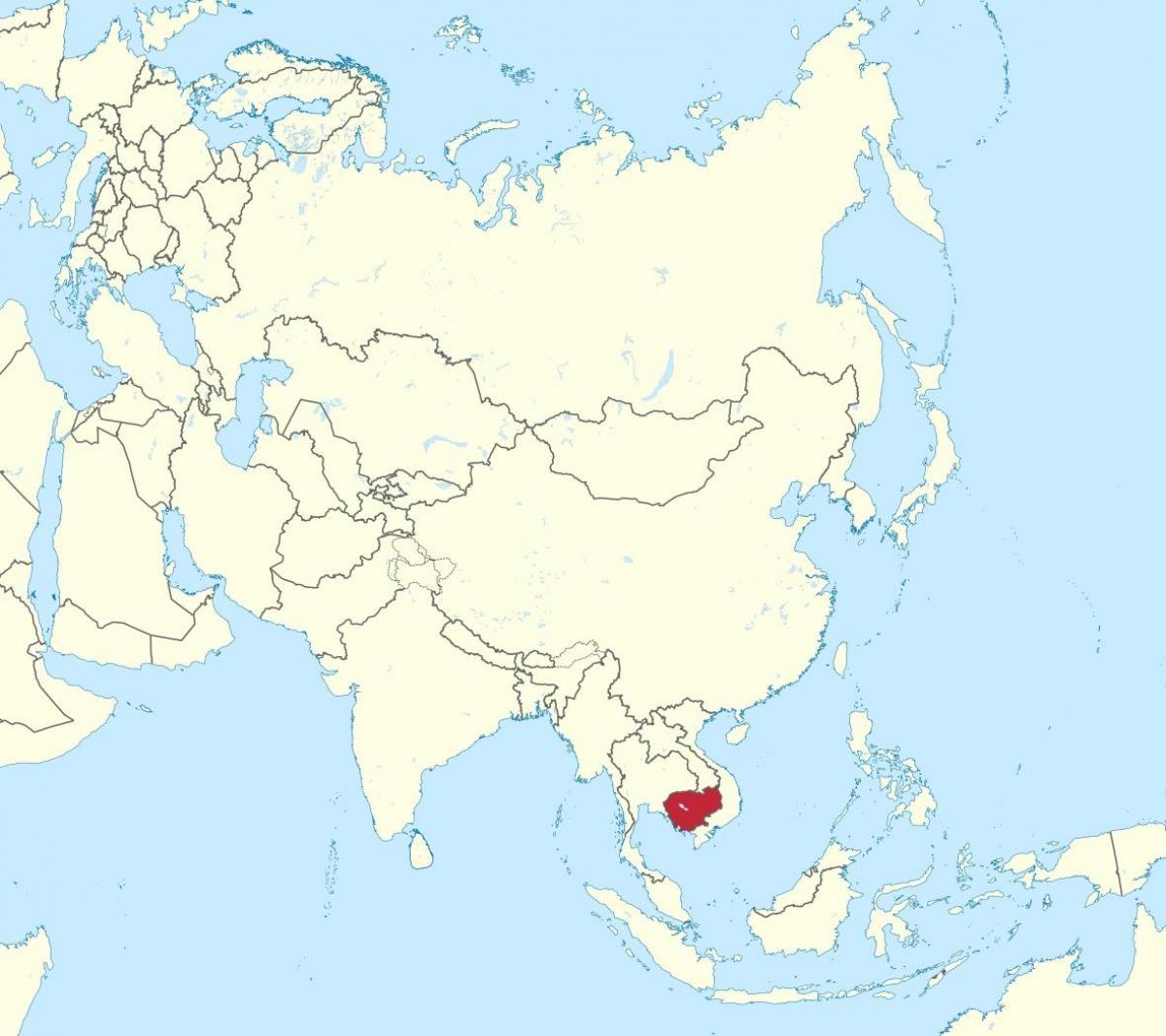 Карта Камбоджа в Азии