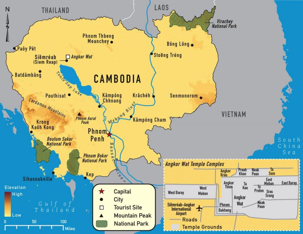 Ангкор карте Камбоджи
